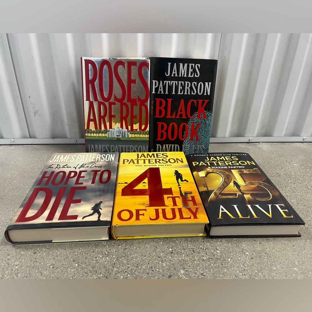 Hardcover James Patterson Book Lot, Collection of 5 best selling novels